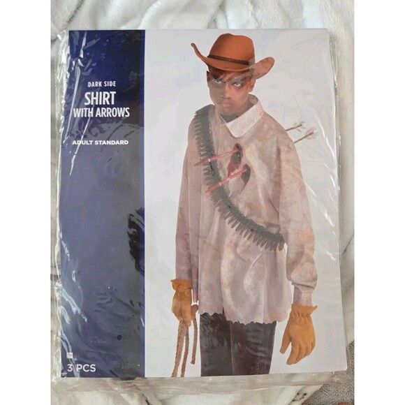 Dark Side Shirt Arrows Zombie Hunter Vampire Dressy Halloween Adult Costume NEW - Picture 3 of 3